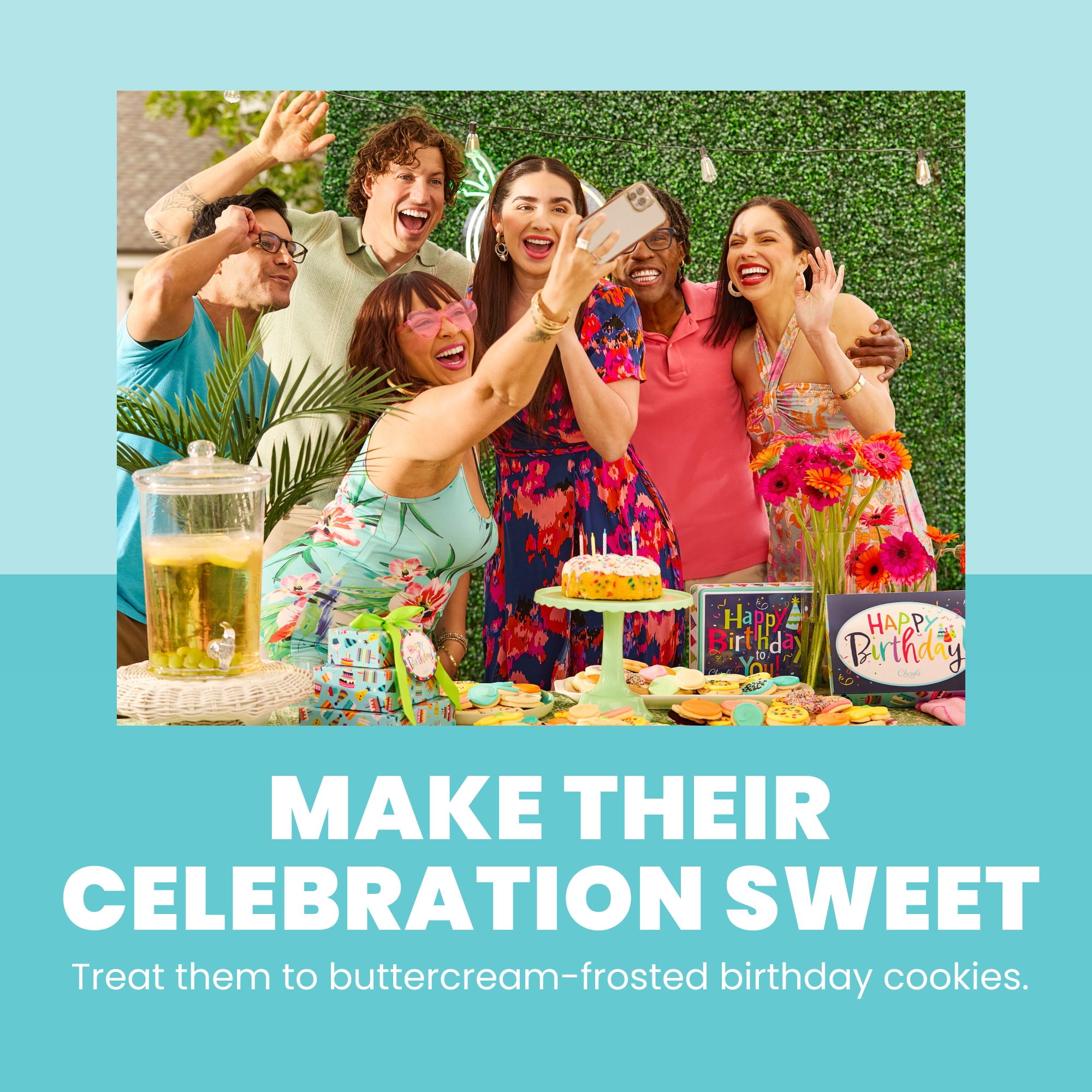 Cheryl's Cookies® Birthday Gift Box, with 16 Chocolate Chip, Buttercream-Frosted Sugar Cookies, Brownies, and Cake, Individually Wrapped, Birthday Gift for Loved Ones, Family, Friends, Coworkers