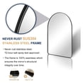 thumbnail image 3 of ANDY STAR 24 x 38 Inch Wall Mounted Metal Frame Arched Vanity Mirror, Black, 3 of 11