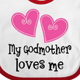 thumbnail image 4 of Inktastic My Godmother Loves Me Hearts Girls Baby Bib, 4 of 4