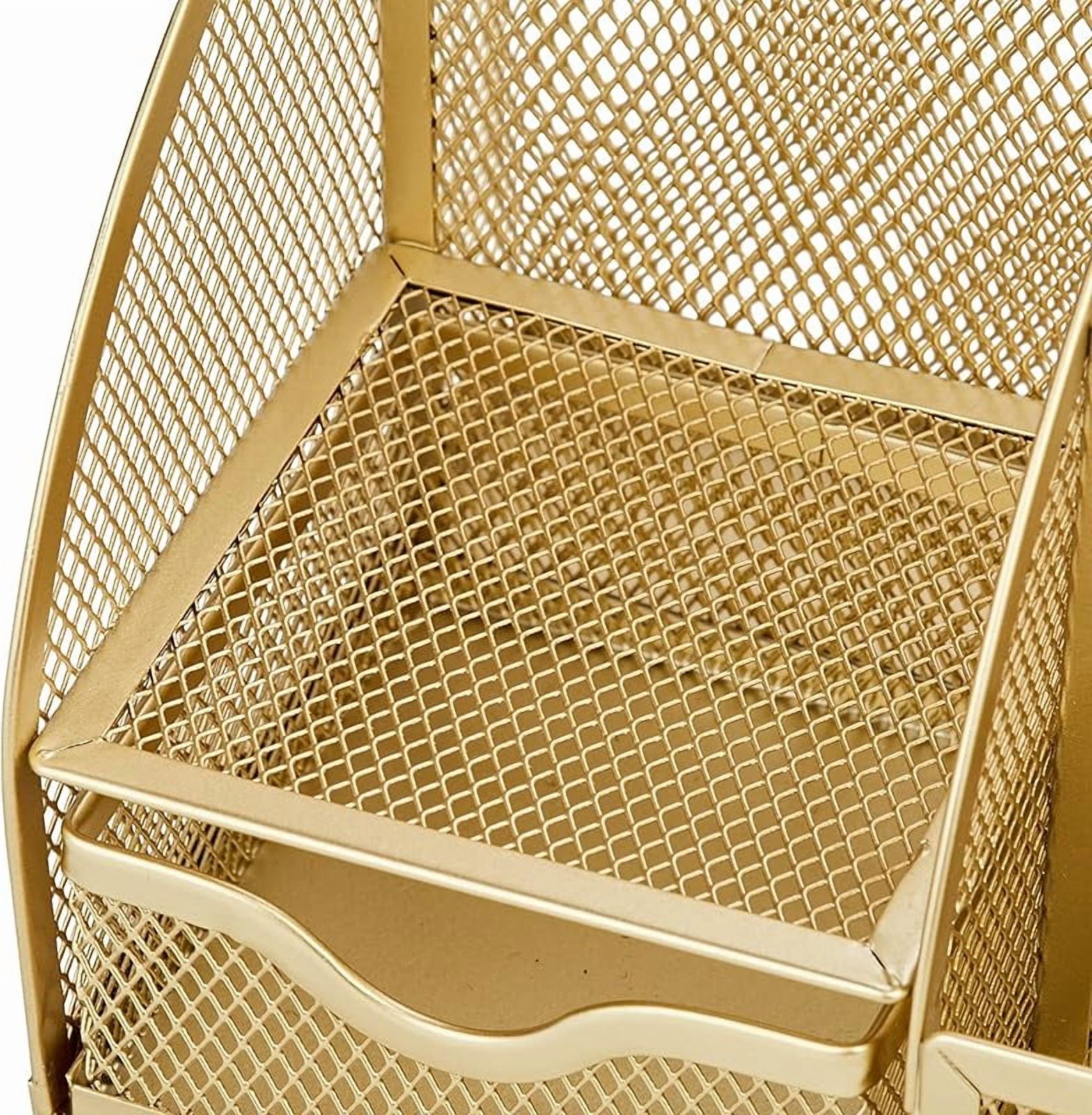 Mesh Desk Organizer Office with 7 Compartments + Drawer/Desk Tidy Candy/Pen Holder/Multifunctional Organizer