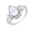 thumbnail image 2 of Believe by Brilliance 3 Stone Pear Cubic Zirconia Engagement Ring, Fine Silver Plate, Size 8, 2 of 3
