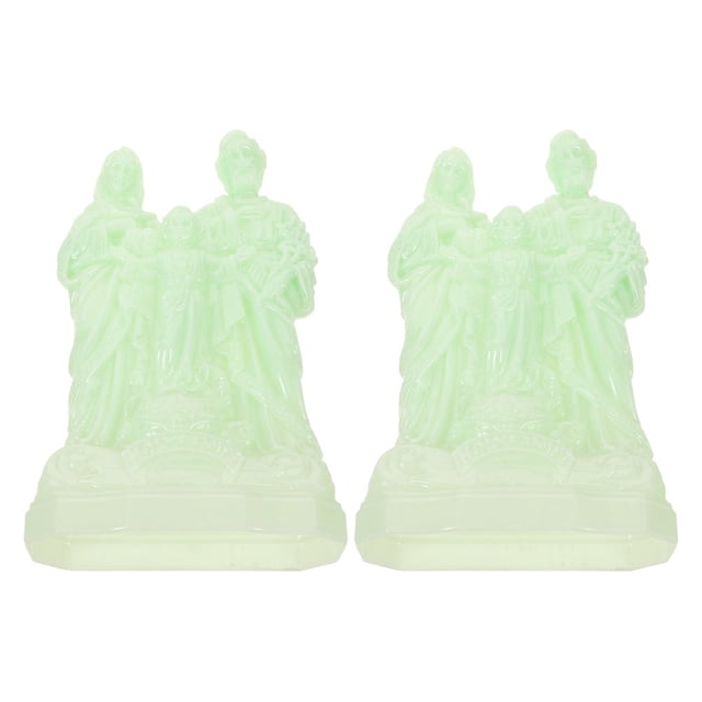 2 estatuas de Jesús para exteriores de la Santísima Madre, figuritas de la Sagrada Familia, adornos familiares que brillan en la oscuridad.