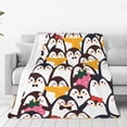 thumbnail image 4 of Cute Penguin Throw Blanket, Penguin Flannel Blanket Home Decor Perfect for Bed and Sofa Blankets for All Season Microfiber Durable Couch Blankets (60x50inch), 4 of 6