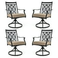 thumbnail image 1 of Costway Patio Swivel Chair 4 PCS Outdoor Bistro Dining Chair Blossom Pattern Backrest, 1 of 9