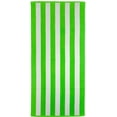 thumbnail image 2 of Maya Island Cabana Stripe Beach Towels 35x70 Terry Velour 2-Pack (Lime Green/White) 18.75 Lbs per Dz 100% Cotton, 2 of 4