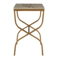 thumbnail image 3 of Linon Alexa Capiz Fish Mosaic Metal Leg Fully Assembled Accent Table in Gold, 3 of 16
