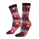 thumbnail image 1 of Balery Heart Plaid Calcetas Largas con Estampado para Hombre y Mujer – Suaves y Transpirables, Talla Única (US 5-11), 1 of 6