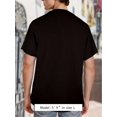 thumbnail image 2 of Summer men's high-quality thick combed 220G cotton round neck T-shirt with trendy pixel style printed short sleeves, 2 of 5