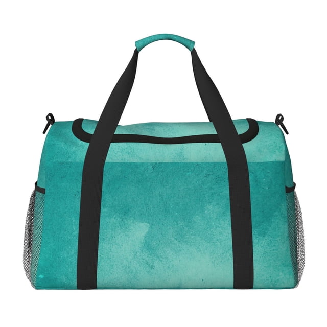 Disketp Teal Turquoise1 Bolsa de Viaje Tipo Duffle, Bolso de Mano para Fin de Semana para Mujer, Bolsa de Gimnasio Ligera para Hombre, Esencial para Viajes