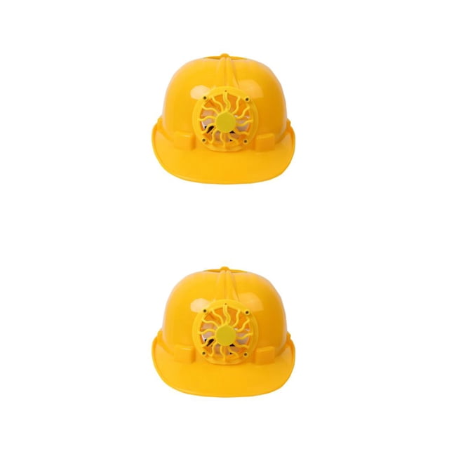 Matsuzay Casco con energía solar para la máxima protección Ventilador Ventilador solar con comodidad solar Sombrero protector solar de amarillo tapa de ventilador solar 2piezas