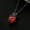 thumbnail image 5 of Rose Flower Necklace Dark Faux Rose Pendant Necklace for Women Zircon Love Heart Flower Choker Punk Jewelry for Dating Wear Banquet Party Alloy, 5 of 8