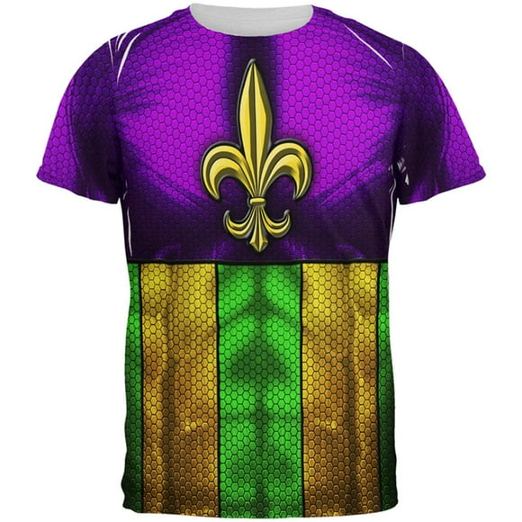 T-shirt pour Homme à Motif Intégral de Costume de Superhéros Champion Buveur de Mardi Gras