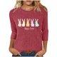 thumbnail image 1 of Camiseta de Cuello Redondo Impresa Casual de Manga 3/4 de Mujer Y Blusas, Tops de Moda de Otoño E Invierno, 1 of 7