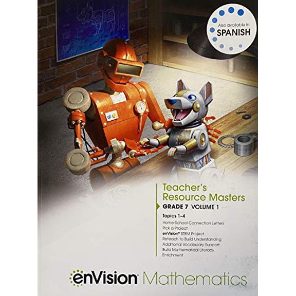 Pre-Owned enVision Mathematics, Teacher's Resource Masters, Grade 7 Volume 1 Topics 1-4, c. 2019 9781418269371, 1418269379, 9781418269371, 1418269379, Paperback,