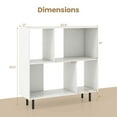 thumbnail image 3 of Costway Open Shelf Bookcase Mid Century Modern Cube Bookshelf with 4 Compartments White, 3 of 10