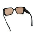 thumbnail image 7 of Womens Diamond Bevel Rectangle Classy Plastic Designer Fashion Sunglasses [All Brown], 7 of 7