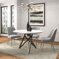thumbnail image 3 of White Wood Lacquer Dining Table with brushed Gray Stainless Steel Legs, 3 of 3