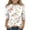 21#White, variant on Girls Printed Tops 3/4 Sleeve Crew Neck Casual Daily Summer Teen Blouses