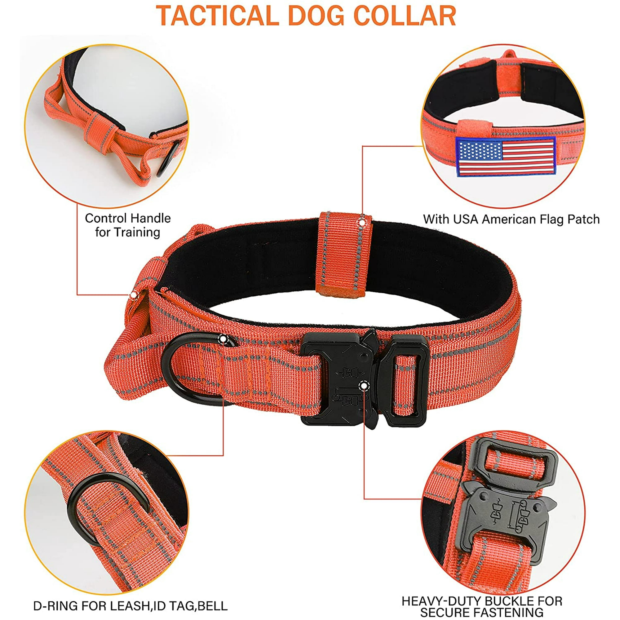 Tactical Dog Collar Hhhc Military Dog Collar With Mama Says I M Special Patch Thick With Handle K9 Collar Tactipup Dog Collars Adjustable Heavy Duty