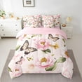 thumbnail image 3 of Homewish Pink Rustic Flower Twin Bedding Sets 7-Piece for Women, Kawaii Butterfly Animal Bedding Comforter Set, Vintage Fashion Style Reversible Sheet Sets, Ultra Soft Bedroom Decor, 3 of 8