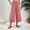 Pink women capri pants a1, variant on Cagogo Women Capri Pants Cotton Linen Wide Leg Elastic Waist Flowy Casual Summer Beach Trousers Loose High Waisted Palazzo Pants with Pockets Travel Work Clothes, White M