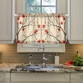 thumbnail image 2 of Yayeee Kitchen Curtains Tier Pair Light Filtering 27"x24" Rod Pocket Short Cafe Window Panel, Red Floral Pattern, 2 of 7