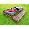 thumbnail image 1 of Soccer Outdoor Tablecloth, "Football is My Life" Quote in Vintage Grungy Graphic Design Goal Sports Team, Decorative Washable Fabric Picnic Tablecloth, 58 X 120 Inches, Blue Black Red, by Ambesonne, 1 of 2