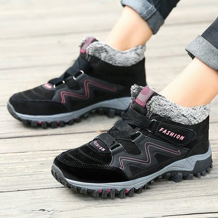 

Casfeeja-Women Outdoor Sports Climbing Hiking Shoes Waterproof Trekking Wedge Suede Boots