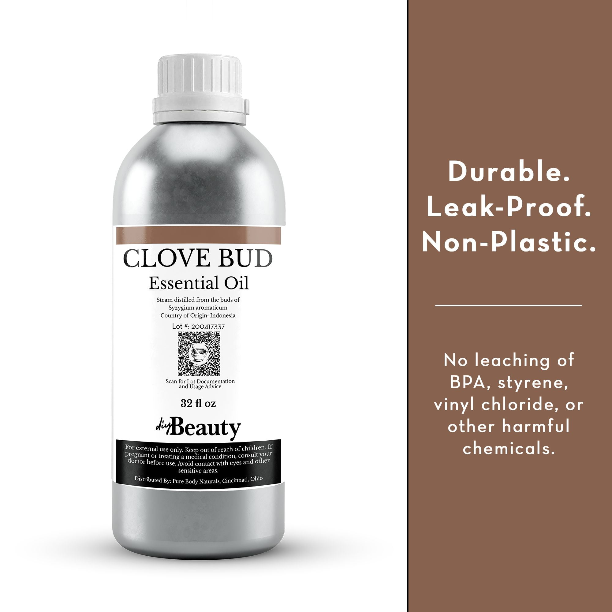 Bulk Clove Essential Oil - 16 fl oz - Large Size Bottle, 100% Pure High Eugenol Content by DIYBeauty