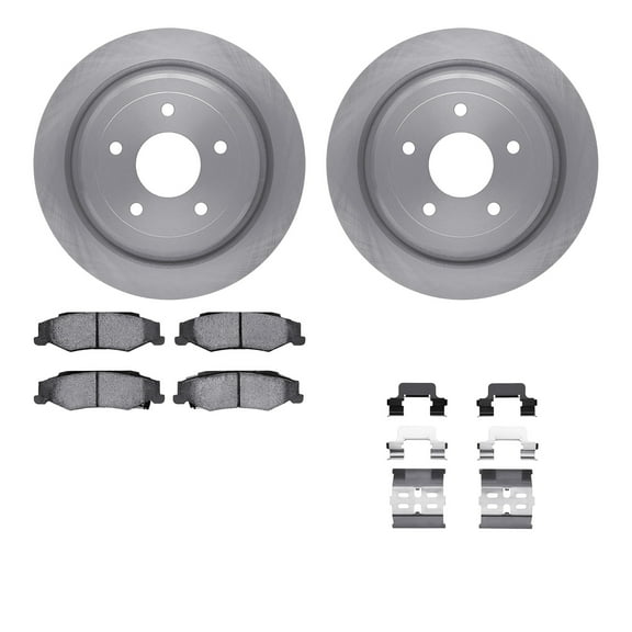 Dynamic Friction Company Rear Brake Rotors with 5000 Advanced Brake Pads includes Hardware 6512-46096
