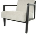 thumbnail image 5 of DecMode Polyester Mid Century Modern Boucle Lounge Chair with Black Wood Frame, Cream, 5 of 11