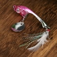 thumbnail image 4 of Señuelo de pesca artificial con anzuelo giratorio de aleación de zinc, con lentejuelas, accesorio para swimbait, color rosa, 4 of 9