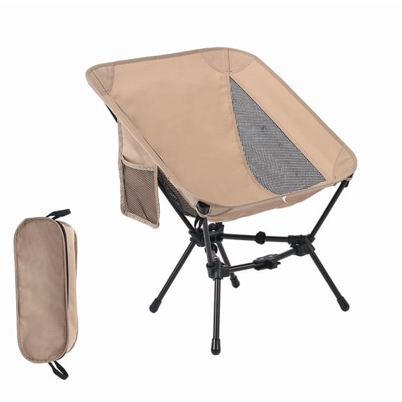 BN-LINK Folding Camping Chair, Portable Backpacking Chair with Carry Bag, Lightweight Hiking Chair for Outdoor Camp, Travel, Beach, Picnic, khaki