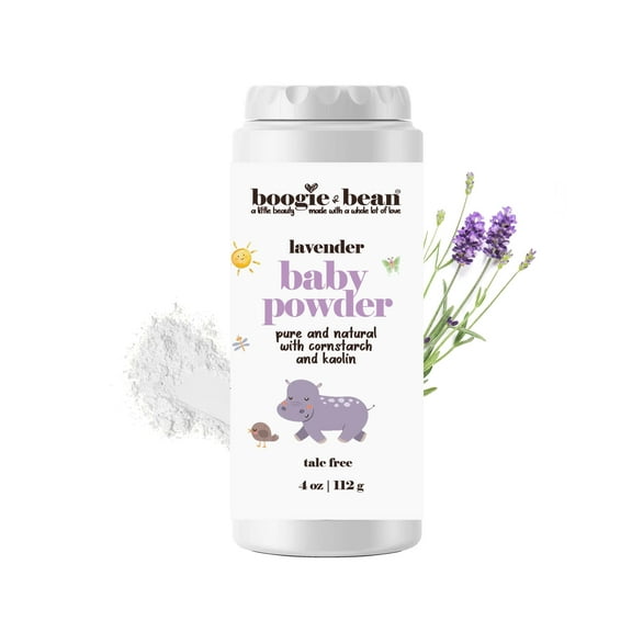 Boogie and Bean Lavender and Cornstarch Baby Powder, Natural Talc Free Body Powder 4 oz