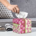 thumbnail image 6 of Logiee Tissue Box Cover 5X5X5'' PU Leather Tissue Holder Square Tissue Cube Box Organizer for Bathroom Vanity Countertop,Car,Night Stands,Office,Home,Kitchen (Flowers), 6 of 8