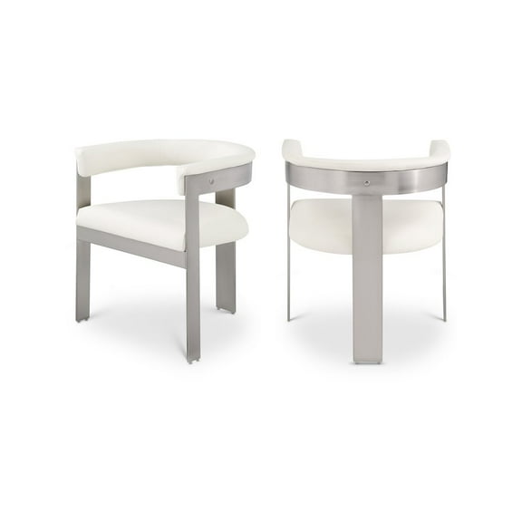 Meridian Furniture Romeo Cream Vegan Leather Dining Chair (Set of 2)