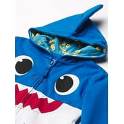 Pinkfong Boys Baby Zip Up Big Face Hoodie-Daddy Shark Blue Toddler Sizes 2t-5t