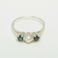 thumbnail image 2 of LBG 14k White Gold Cultured Pearl & London Blue Topaz Womens Statement Ring - Size 8, 2 of 6