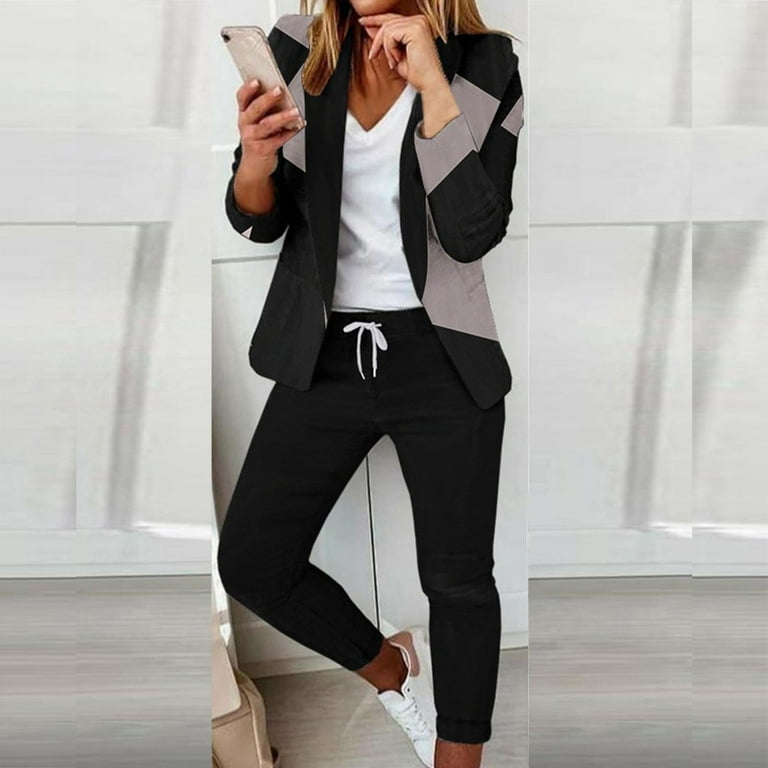 HBFAGFB Pant Suits for Women Dressy Casual Lightweight Blazer