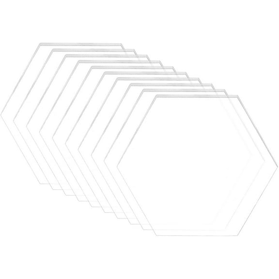 20PCS 3.2x2.8 Inch Clear Acrylic Sheet Hexagon Cast Sheet