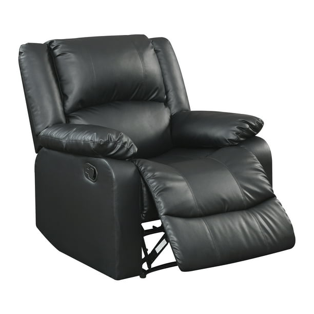 Relax-a-Lounger Warren Standard Manual Recliner, Black Faux Leather