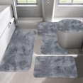 thumbnail image 4 of Bath Mats 5 Set, Bathroom Rugs for 5 Pcs Toilet Mats Universal Soft Water Absorption, Shower Mat Non Slip Thick Machine Washable Easy To Dry Dark, 4 of 8