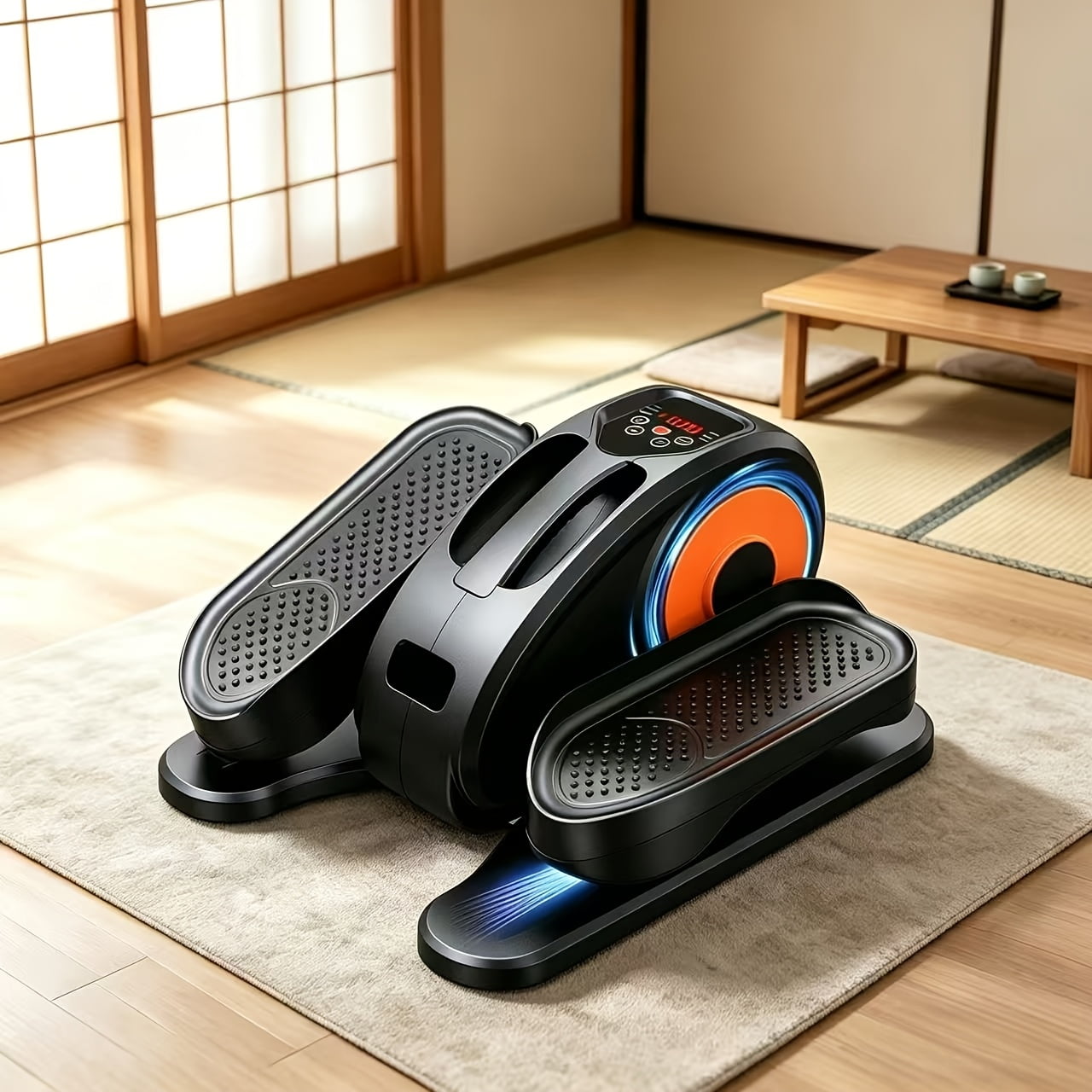 Under Desk Elliptical Machine, Electric Seated Pedal Exerciser with 12 Adjustable Speeds & Remote Control, Quiet Fully Assembled Leg Exerciser, Portable Low-Impact Fitness Equipment for Home