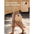 thumbnail image 6 of LAVA Straw Handbags Purses Chain Crossbody Pocketbook Bag Casual Woven Beach Bags for Beach, Travel & Casual Outfits (Beige), 6 of 8