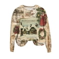 thumbnail image 3 of idosla Women Christmas Cartoon Fun Gift Casual Sweatshirt Xmas Novelty Christmas Light Casual Pullover Fall Sweatshirt (Light Yellow, L), 3 of 8