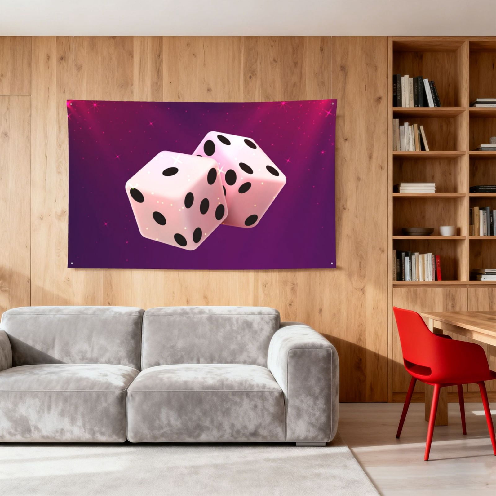 Casino Dice Star Galaxy Four Hole Decorated Banner Flag for Garden Yard Home Decoration Indoor Outdoor 4x6 Ft
