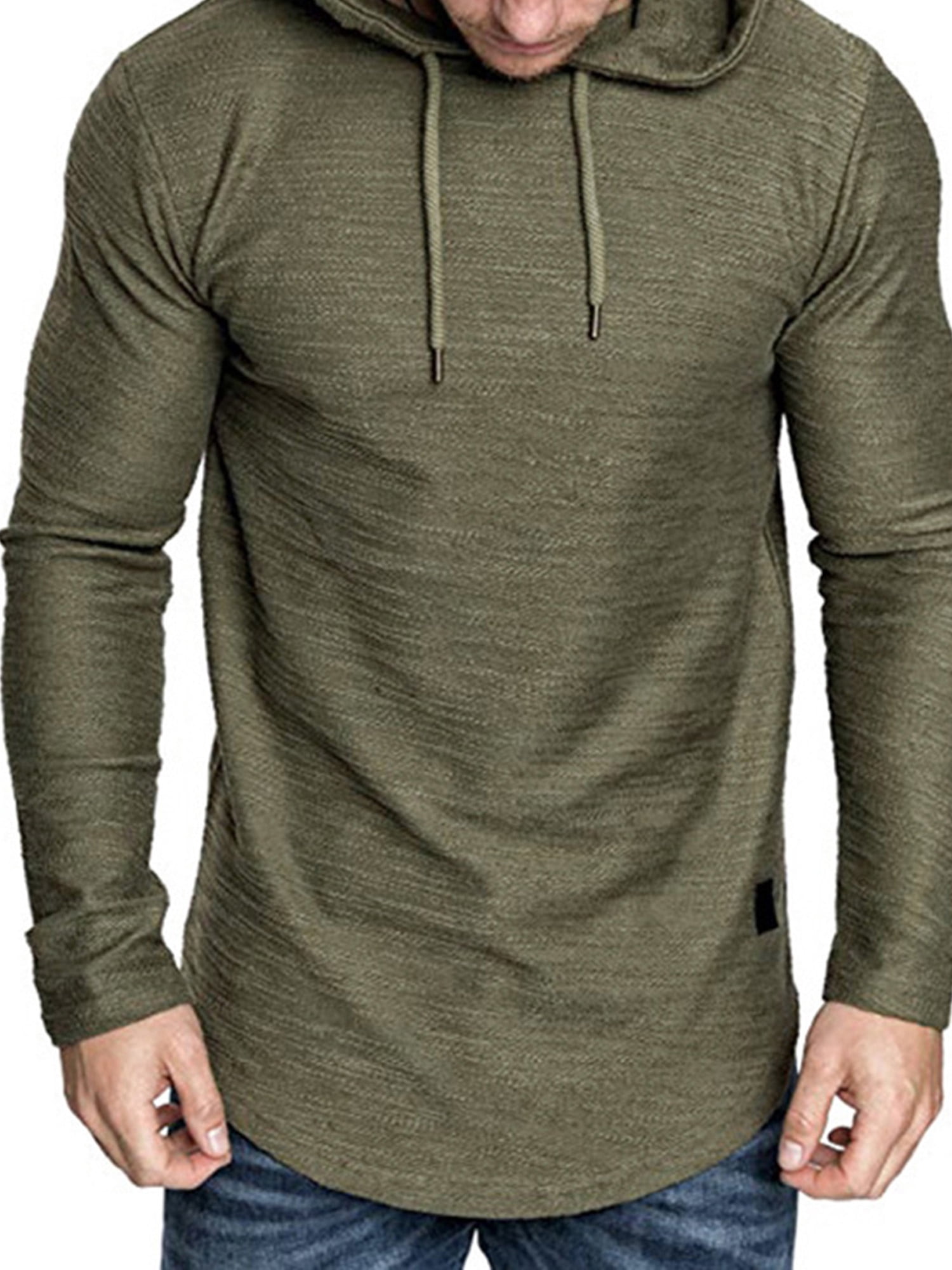 Xingqing Men's Casual Hooded Shirt Tops 
