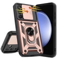 thumbnail image 5 of Elegant Choise Phone Case with Ring Stand and Slide Camera Lens for Samsung Galaxy S23 FE 5G, Rose Gold, 5 of 15