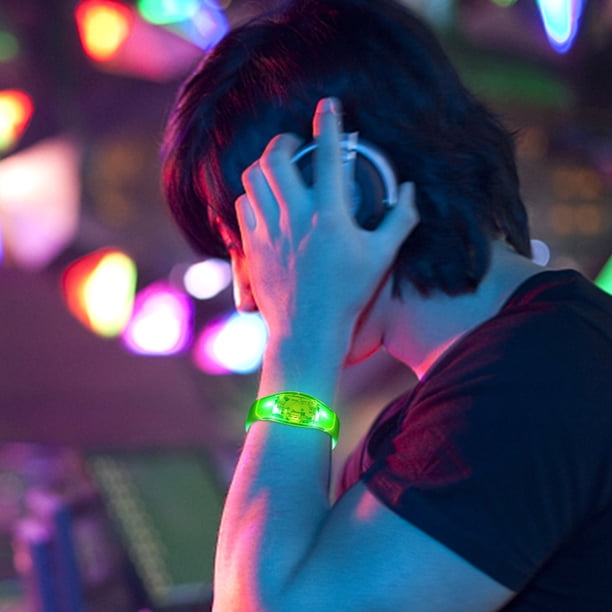 LED Light Up Bracelets - Voice Activated Flashing Wristbands for