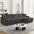 thumbnail image 2 of Rophefx 114.4" Modern L Shaped Sectional Sofa, Velvet Deep Seat Cloud Couches with Ottoman and Double Layer Cushion, 2 of 6